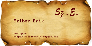 Sziber Erik névjegykártya