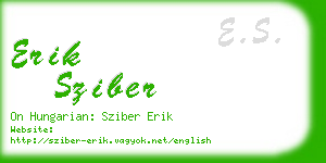 erik sziber business card